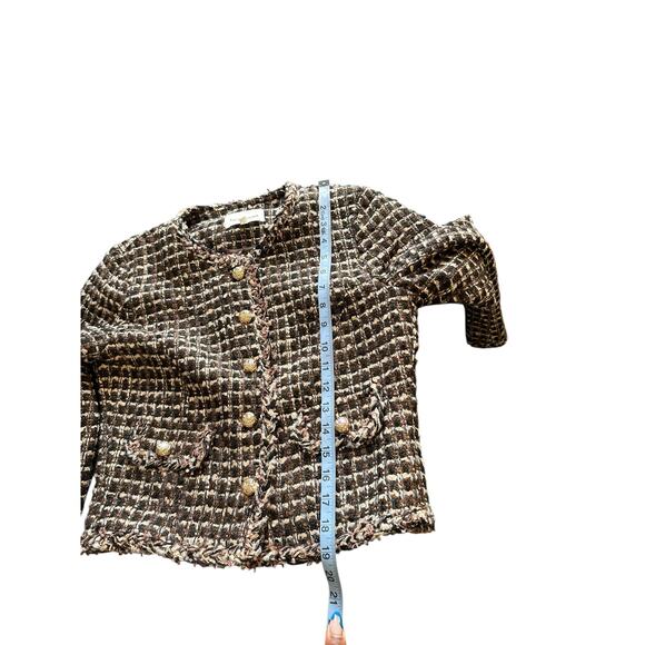 Heartloom Brown Tweed Twee Single Breasted Button Front Saffron Blazer Size XS - Picture 12 of 12